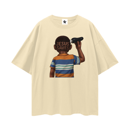 Vintage/Y2K Religious Jesus Saves Oversized T Shirt
