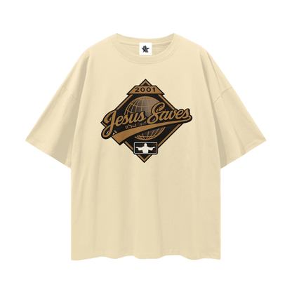 Vintage/Y2K Religious Jesus Saves Oversized T Shirt