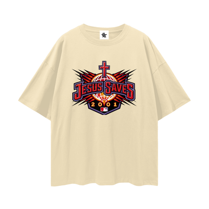 Vintage/Y2K Religious Jesus Saves Oversized T Shirt