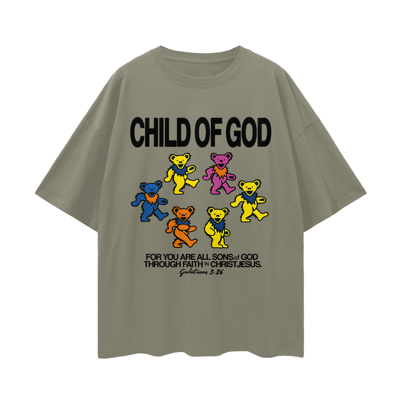 Religious Child Of God Grateful Dead Like Graphic Oversized T Shirt