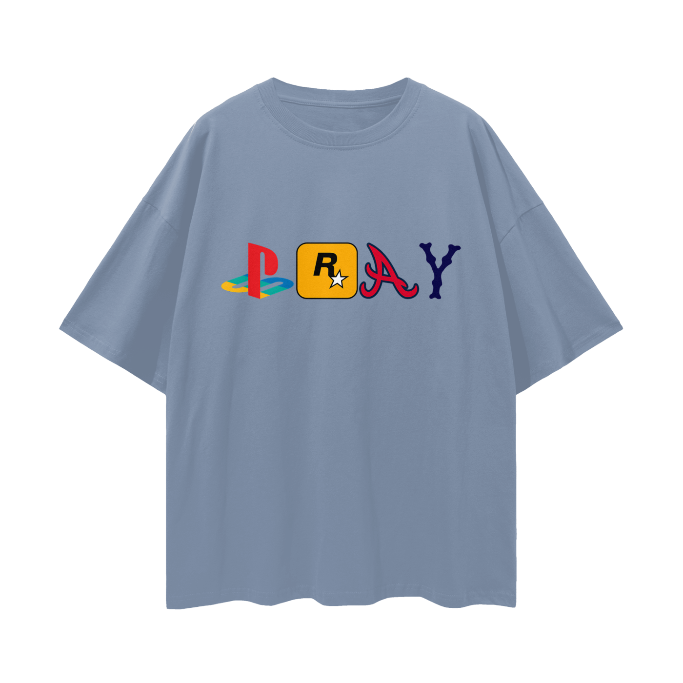 Religious Jesus Pray Logos Like Graphic Oversized T Shirt
