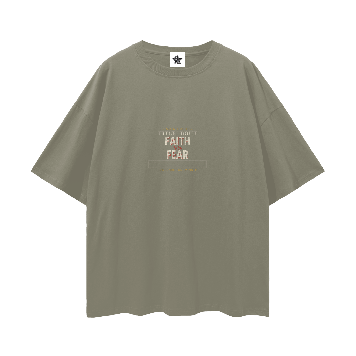 Faith Vs Fear Title Bout Oversized T-Shirt | Christian Streetwear Graphic