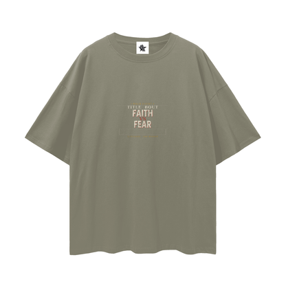 Faith Vs Fear Title Bout Oversized T-Shirt | Christian Streetwear Graphic