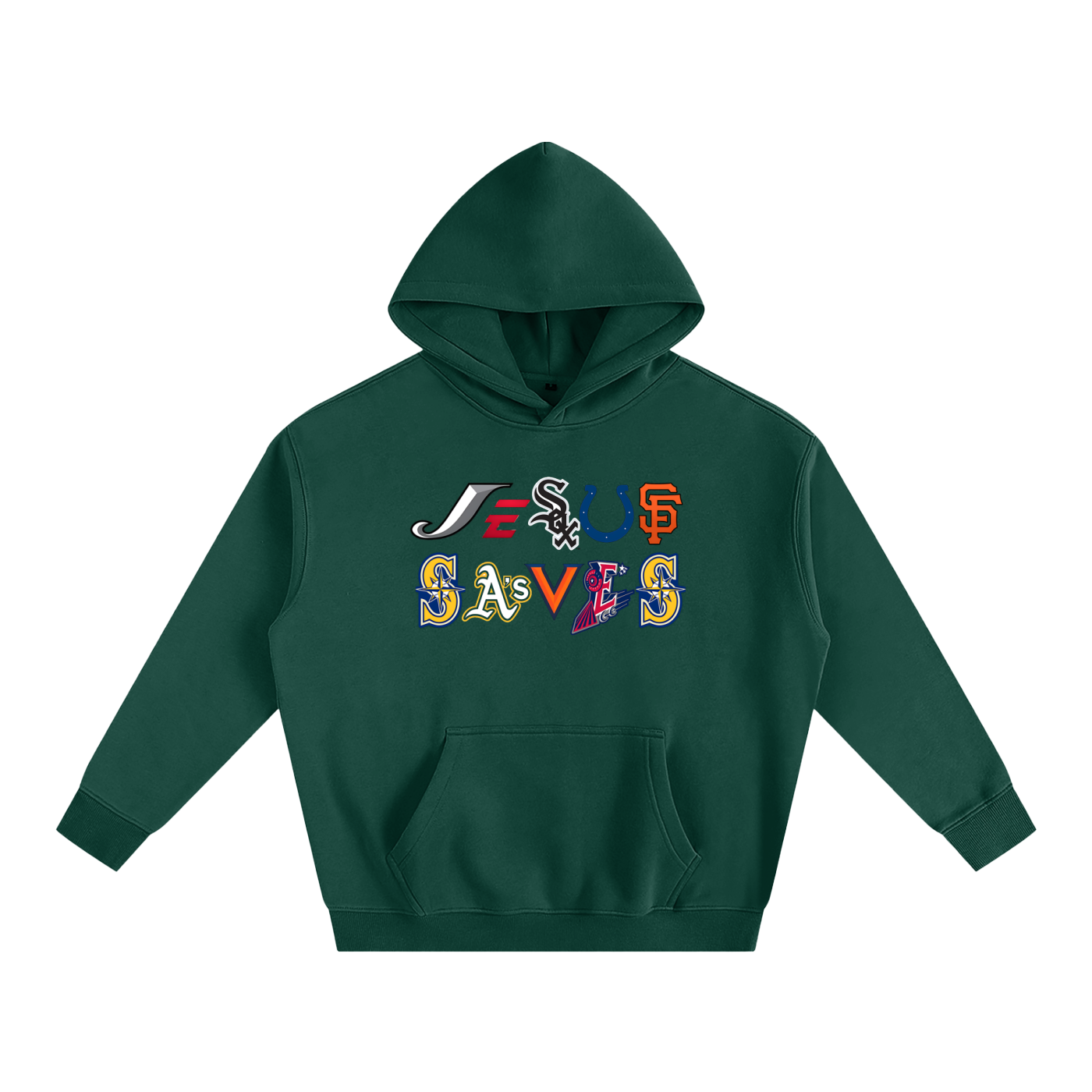 Vintage/Y2K Religious Jesus Saves Logos Oversized Hoodie