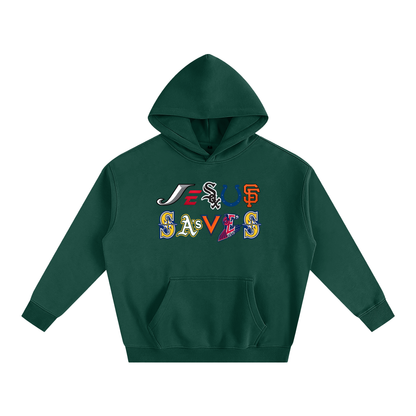 Vintage/Y2K Religious Jesus Saves Logos Oversized Hoodie