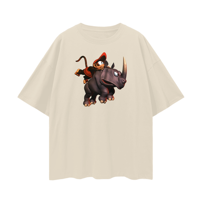 Vintage Like Donkey Kong Diddy Kong Rhino Oversized T Shirt