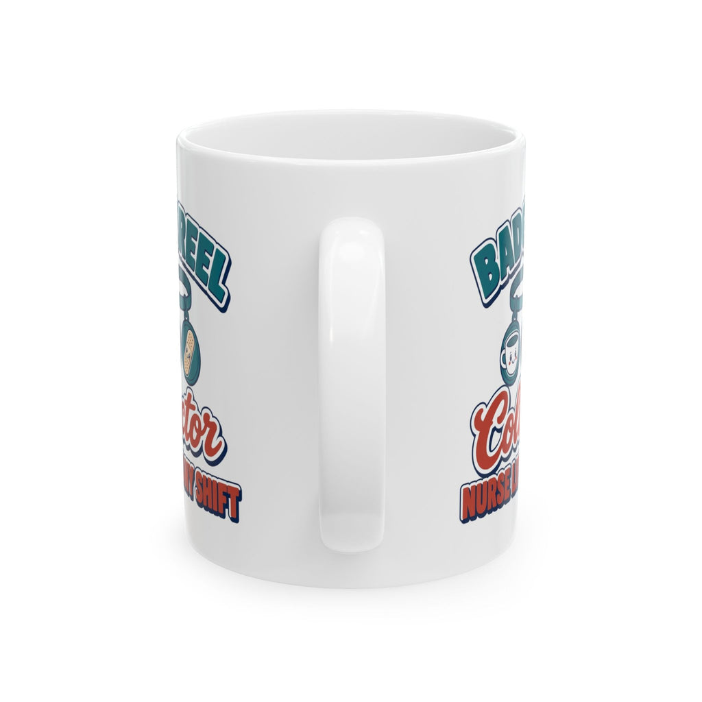 Badge Reel Collector mug - handle side