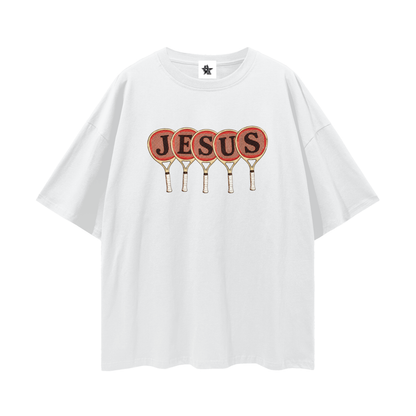 Vintage/Y2K Religious Jesus Tennis Racket Oversized T Shirt