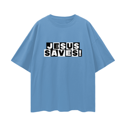 Religious Jesus Saves Cartoon Network Like Graphic Oversized T Shirt