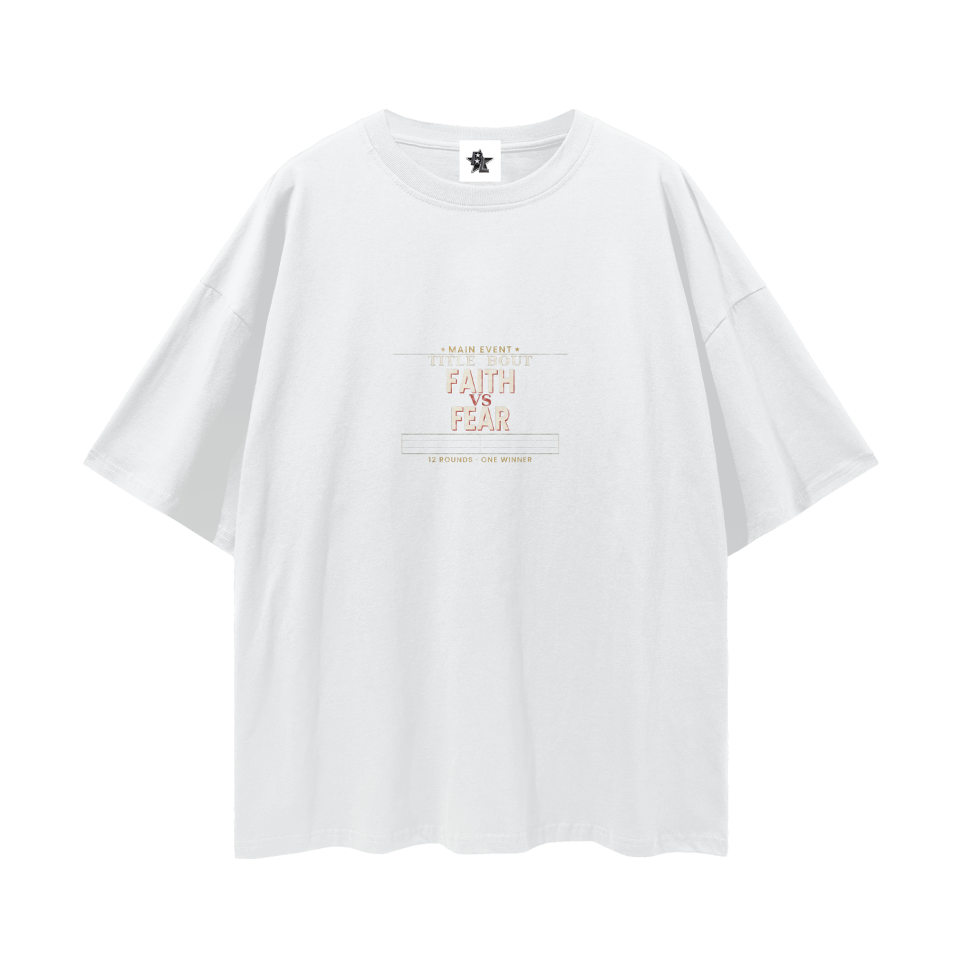 Faith Vs Fear Title Bout Oversized T-Shirt | Christian Streetwear Graphic