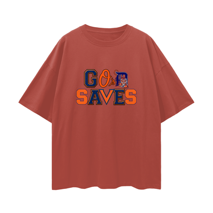 Religious God Saves Sport Logos Like Graphic Oversized T Shirt
