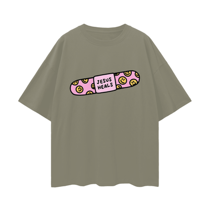Religious Jesus Heals T Shirt Vintage Like Graphic Oversized T Shirt
