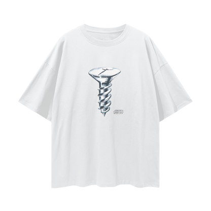 Religious Jesus Isaiah 53:5 Screw Graphic Oversized T Shirt