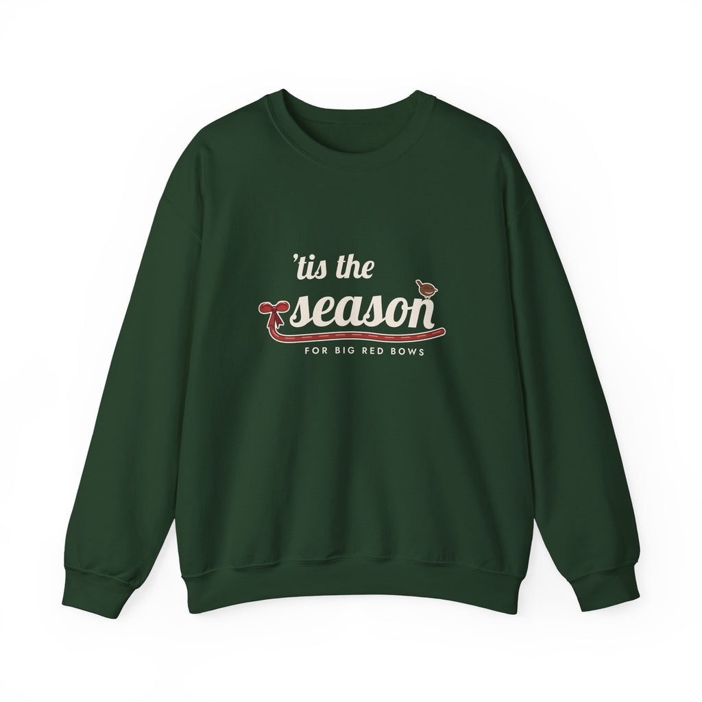 Big Red Bows Christmas sweatshirt - front forest