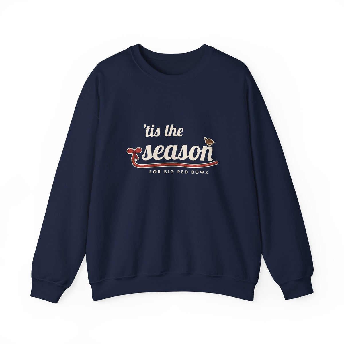 Big Red Bows Christmas sweatshirt - front navy