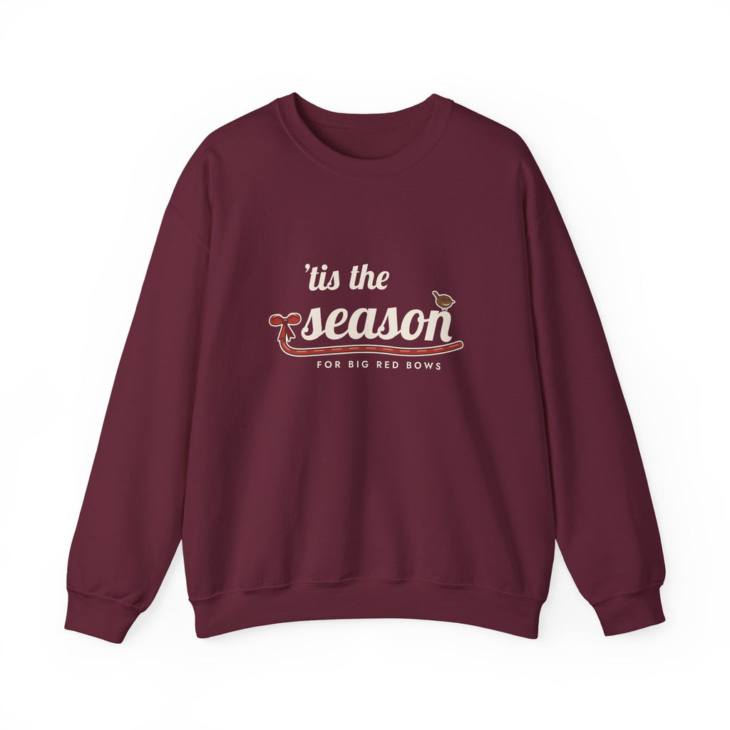 Big Red Bows Christmas sweatshirt - front maroon