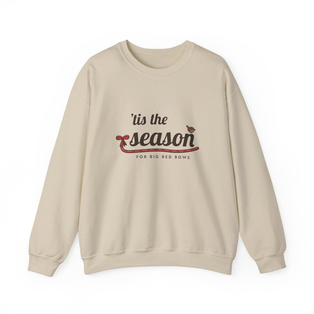 Big Red Bows Christmas sweatshirt - front sand