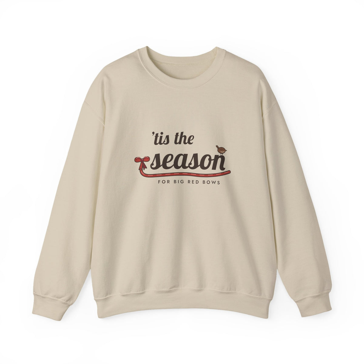 Big Red Bows Christmas sweatshirt - front sand