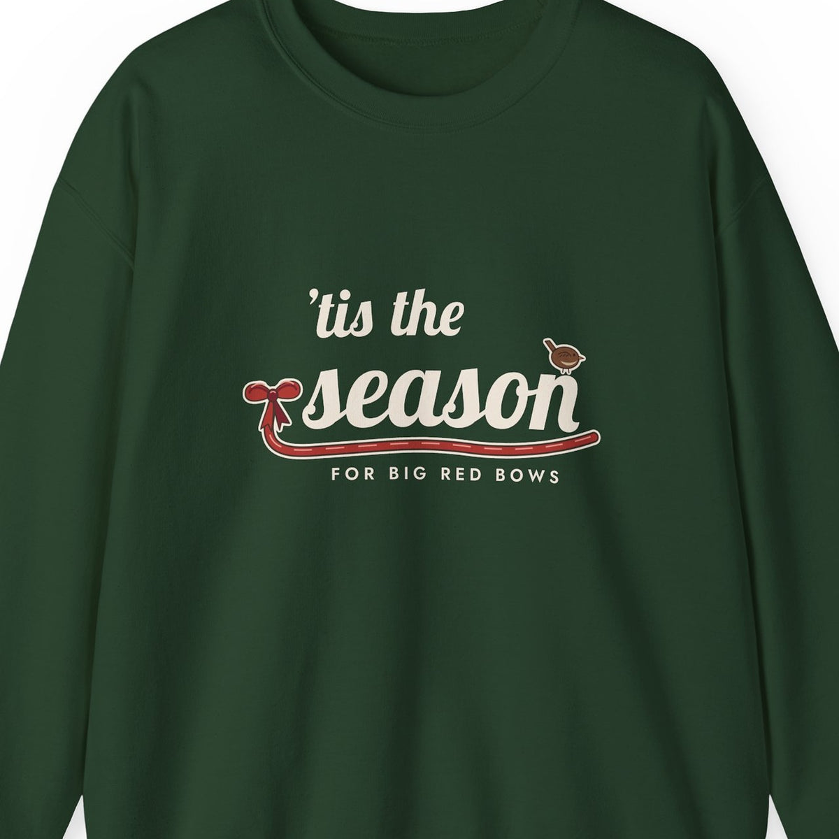 Big Red Bows Christmas sweatshirt - closeup art