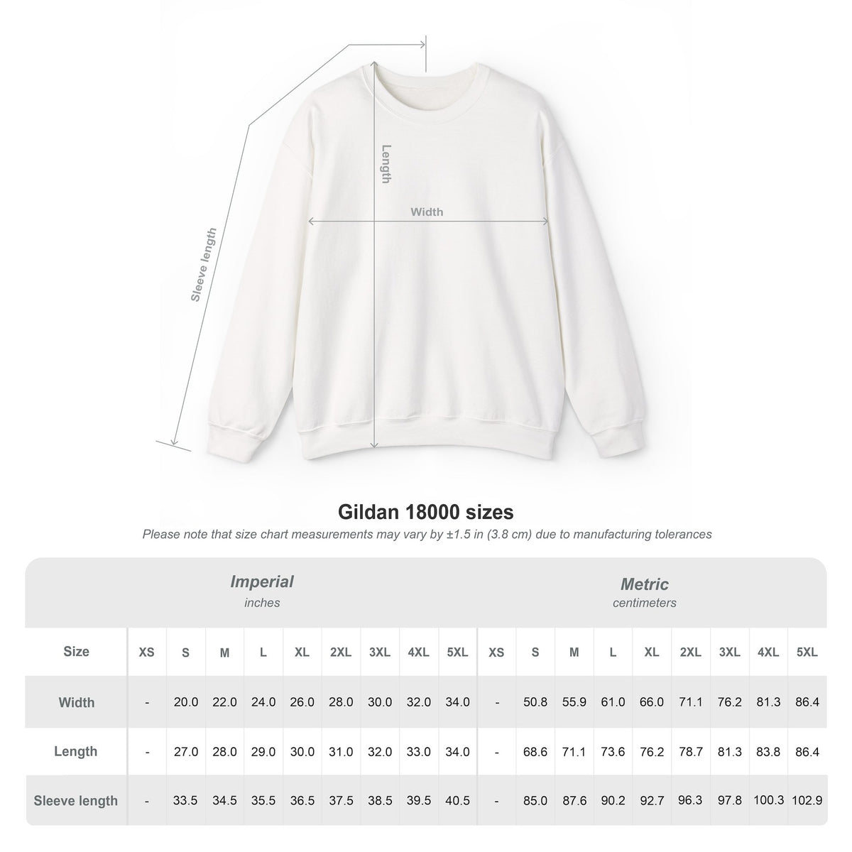 Big Red Bows Christmas sweatshirt - size chart