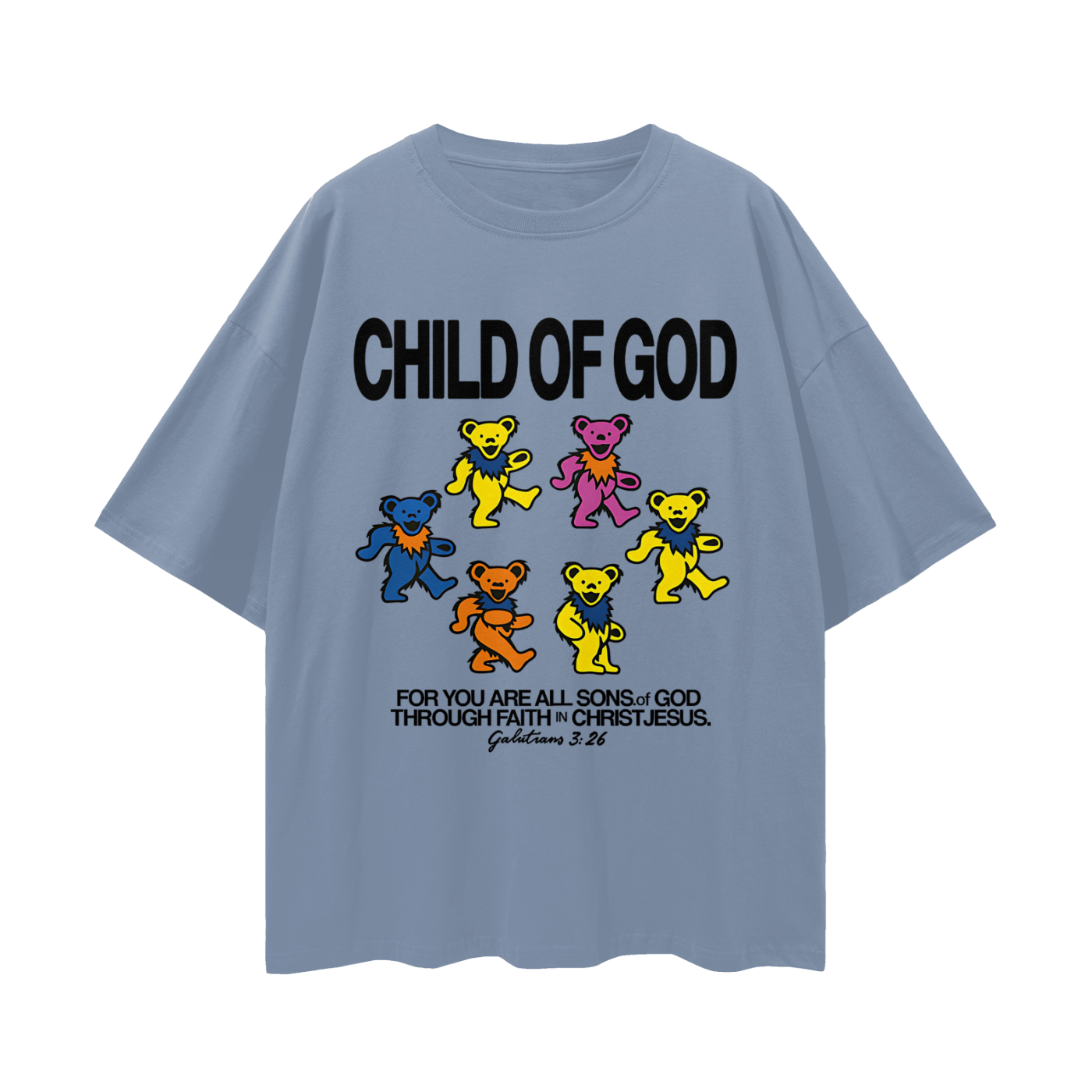 Religious Child Of God Grateful Dead Like Graphic Oversized T Shirt