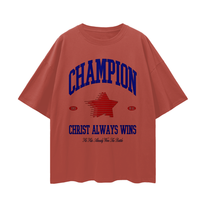 Religious Christ Always Wins 90s Y2K Vintage Like Graphic Oversized T Shirt