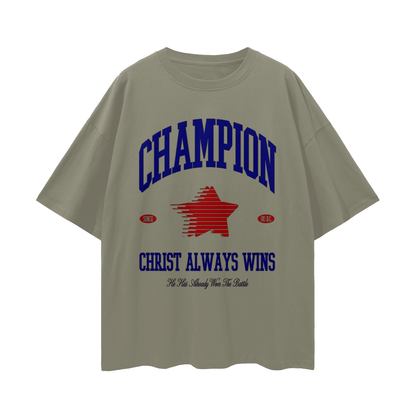Religious Christ Always Wins 90s Y2K Vintage Like Graphic Oversized T Shirt