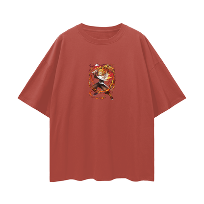 Vintage/Y2K Demon Flamehashira Slayer Anime Oversized T Shirt