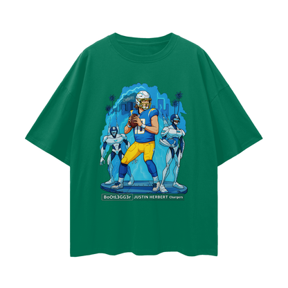 Vintage/Y2K Chargers Justin Herbert Downtown Bootlegger Oversized T Shirt