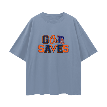 Religious God Saves Sport Logos Like Graphic Oversized T Shirt