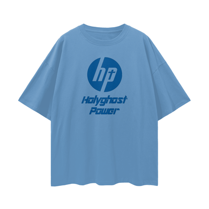 Religious Jesus Holy Power HP Logo Like Oversized T Shirt