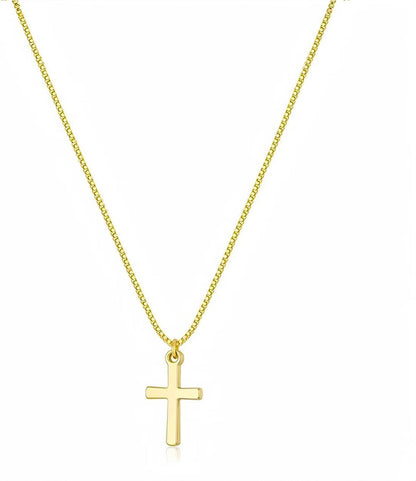 Cross Necklace for Women 14K Gold Plated Non Tarnish Jewelry Gifts | Cross Pendant Necklace Cute Simple Small Necklace Christian Baptism Religious Faith Jewelry Gifts