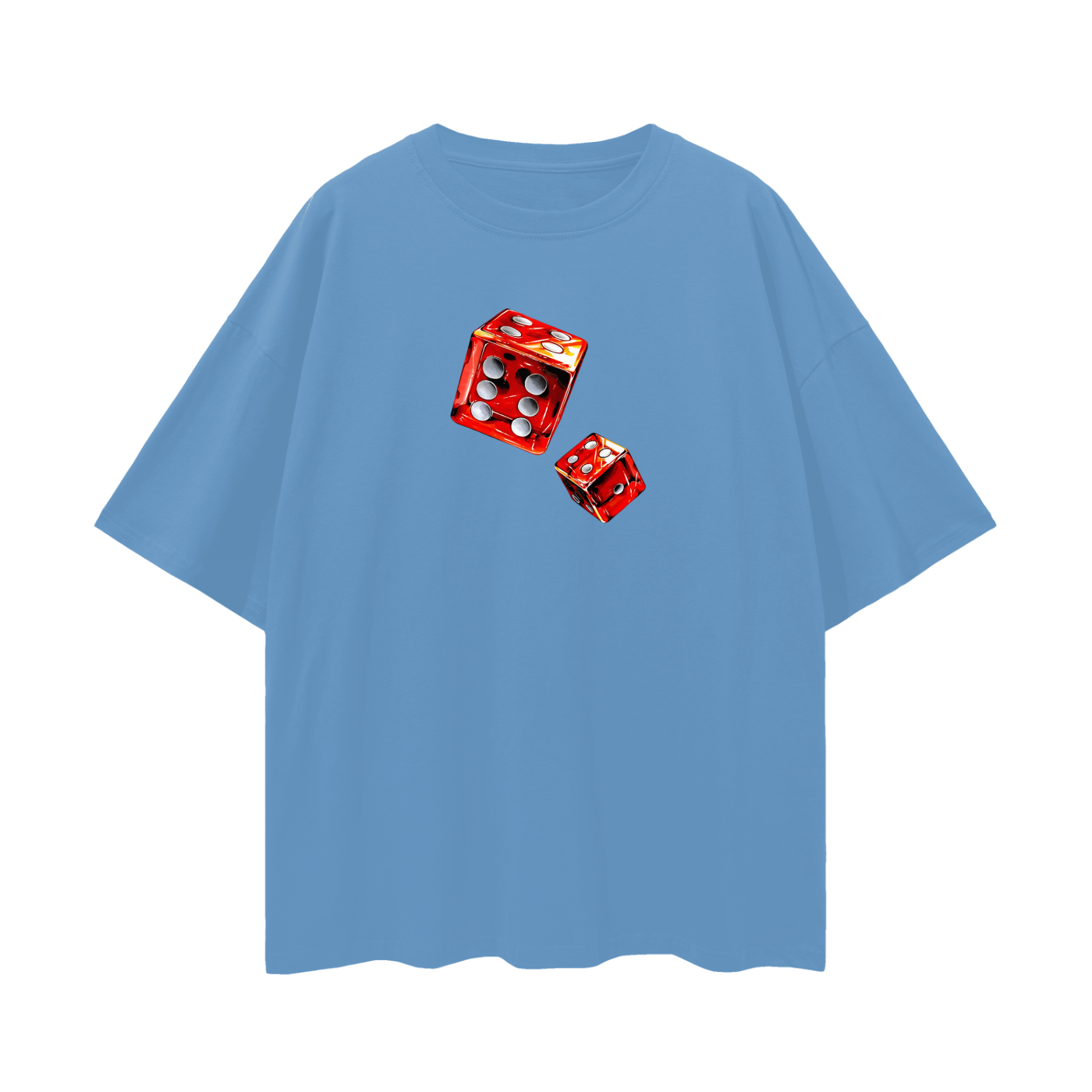 Vintage Like Dice Rolling Graphic Oversized T Shirt