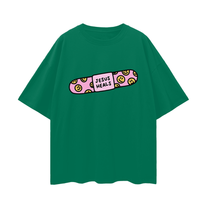 Religious Jesus Heals T Shirt Vintage Like Graphic Oversized T Shirt