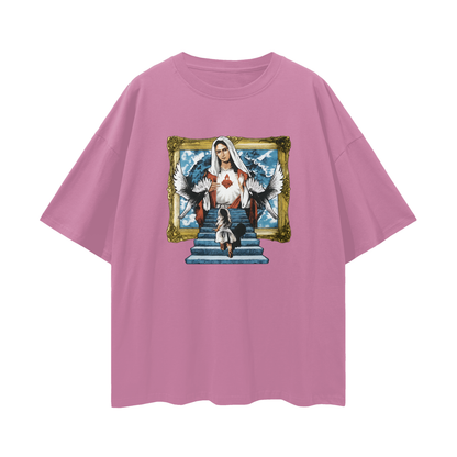 Religious Jesus Stairway To Heaven Graphic Oversized T Shirt