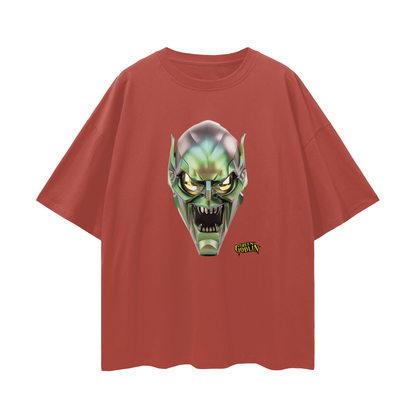 Spiderman Green Goblin Mask Vintage Like Graphic Oversized T Shirt