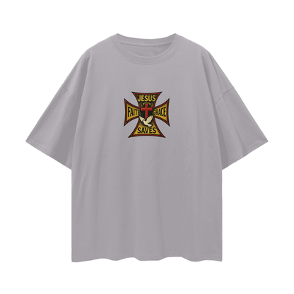 Religious Jesus Saves West Coast Choppers Like Graphic Oversized T Shirt