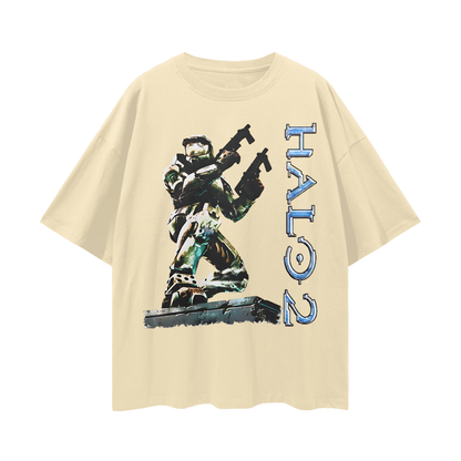 Halo 2 Video Game 90s Vintage Like Graphic Oversized T Shirt