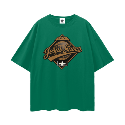Vintage/Y2K Religious Jesus Saves Oversized T Shirt