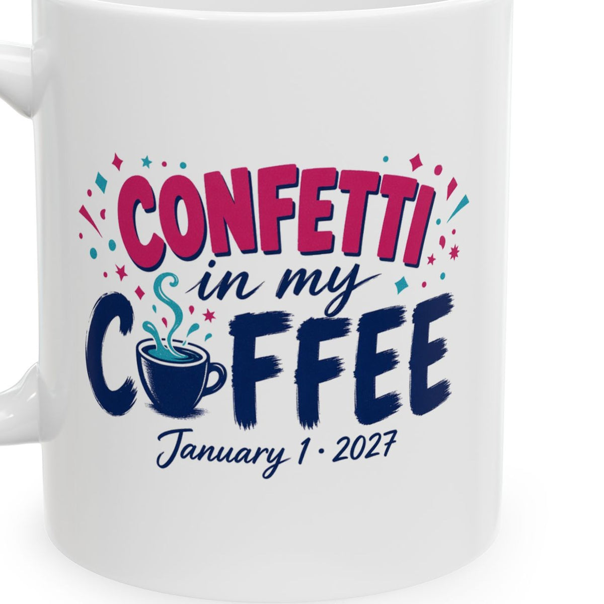 Confetti in My Coffee mug - closeup art