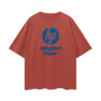 Religious Jesus Holy Power HP Logo Like Oversized T Shirt
