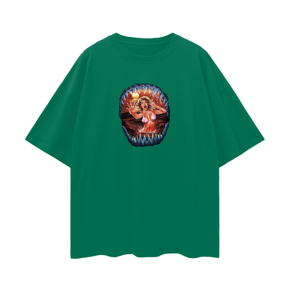 Vintage Like Shark Attack Oversized T Shirt