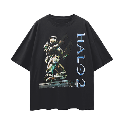 Halo 2 Video Game 90s Vintage Like Graphic Oversized T Shirt