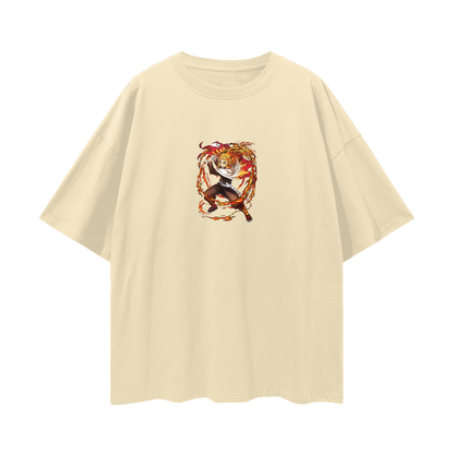 Vintage/Y2K Demon Flamehashira Slayer Anime Oversized T Shirt