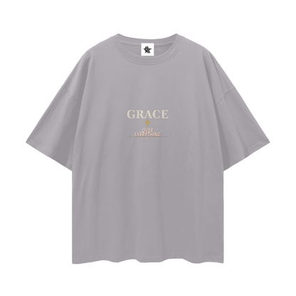 Grace Over Everything Oversized T-Shirt | Christian Streetwear Graphic