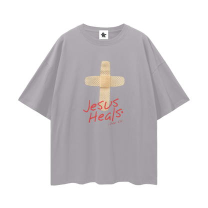 Religous Vintage/Y2K Jesus Heals Band Aid Oversized T Shirt