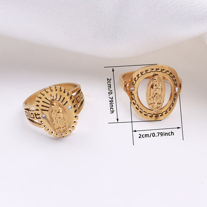 Religious Style Gold Virgin Mary Ring