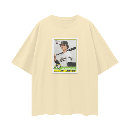 Jacob Wilson Athletics Rookie Card T Shirt Vintage Like Graphic Oversized T Shirt