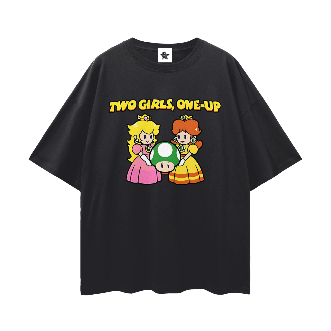 Funny Vintage/Y2K Two Girls One Up Oversized T Shirt