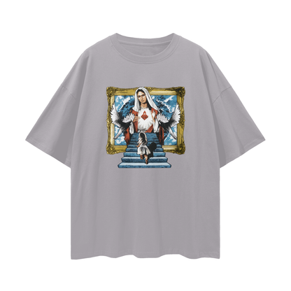 Religious Jesus Stairway To Heaven Graphic Oversized T Shirt